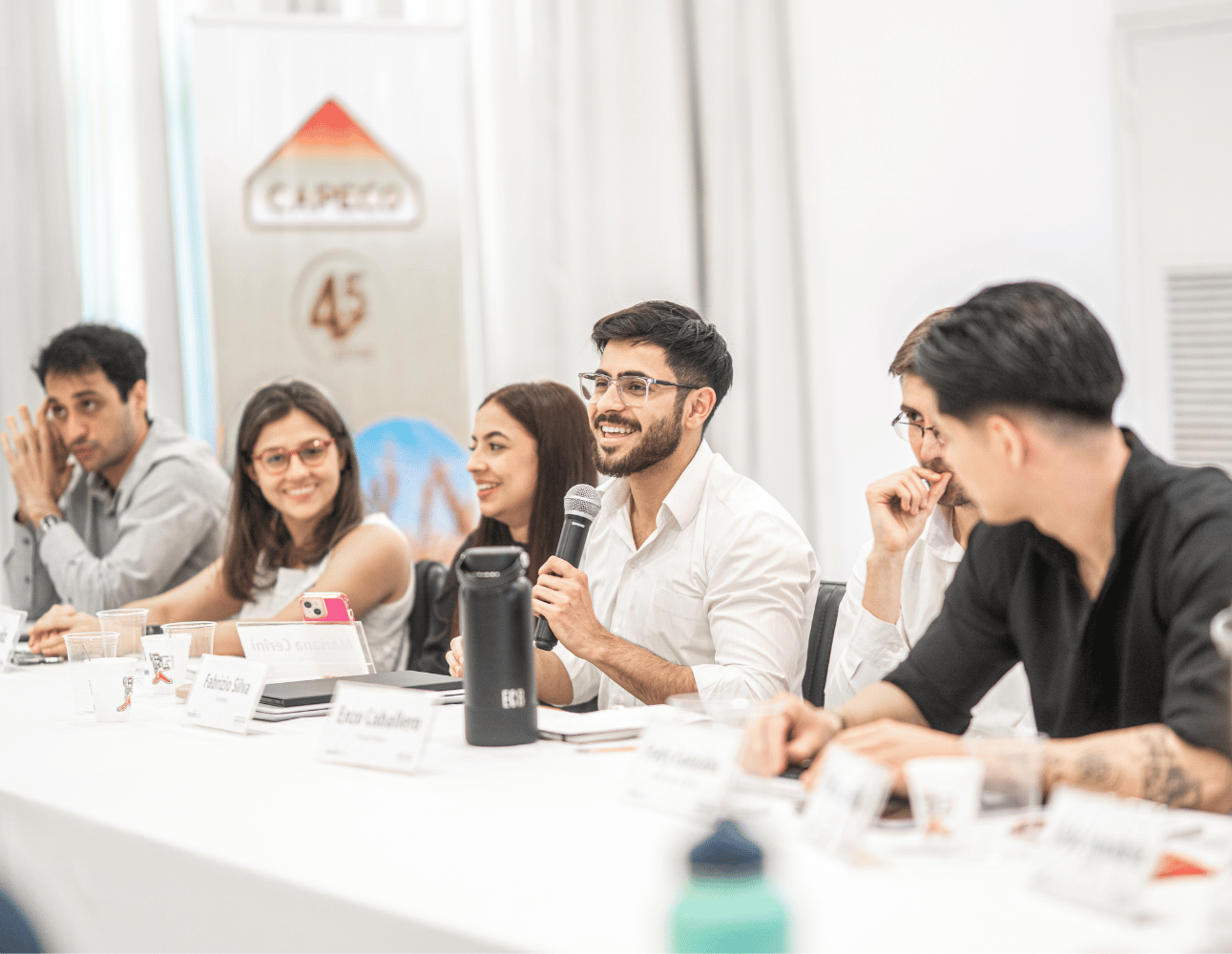 University students smiling